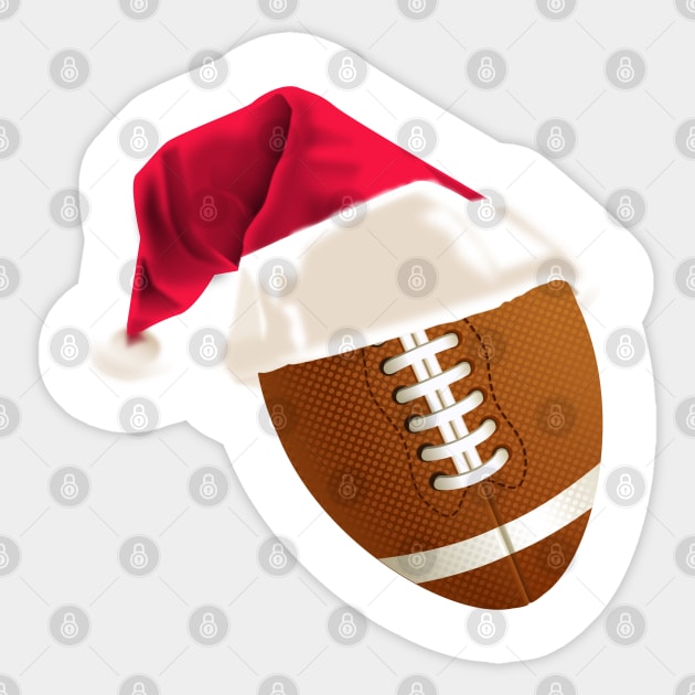 Football Ball Santa Hat Sticker by Grafikstudio